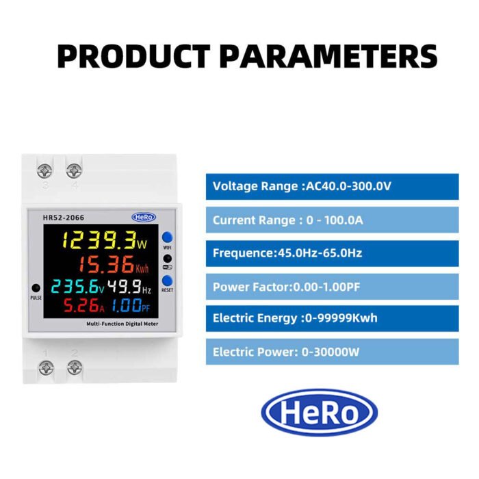 AC monitor 110V 220V 380V 100A Voltage Current Power Factor Active KWH Electric energy Frequency meter VOLT AMPv